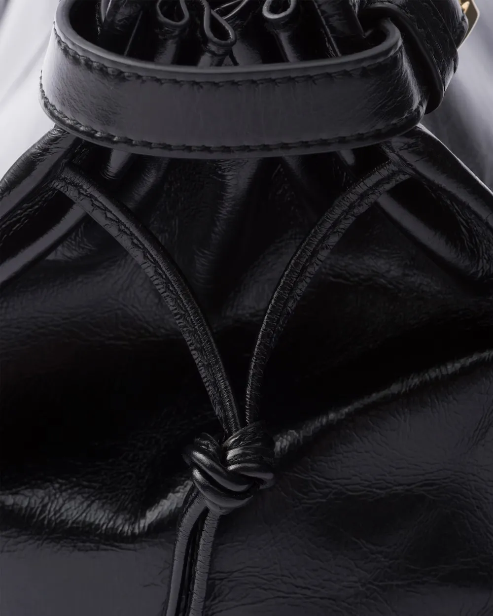 Triangle-Logo Drawstring Shoulder Bag