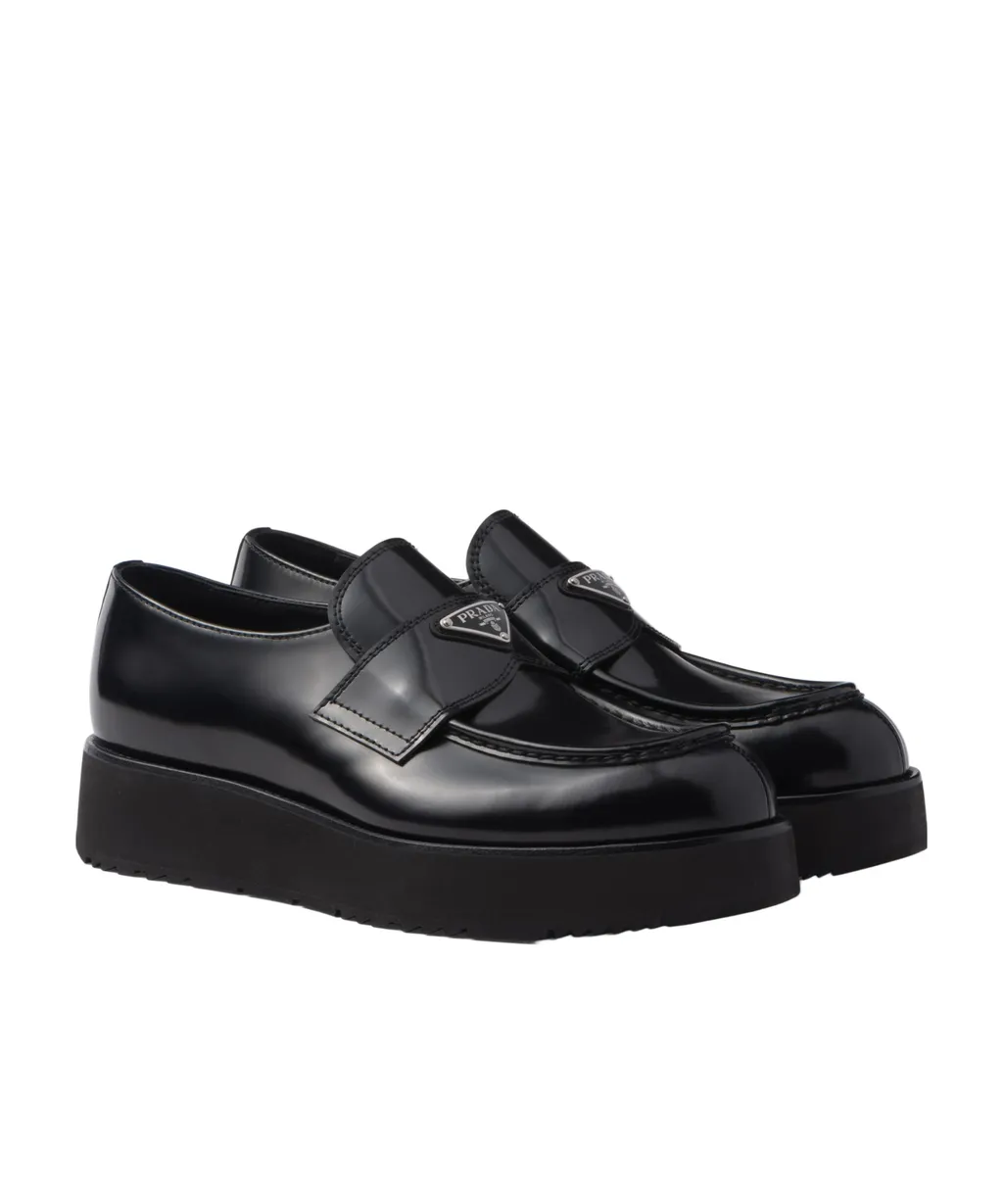 Brushed Leather Loafers