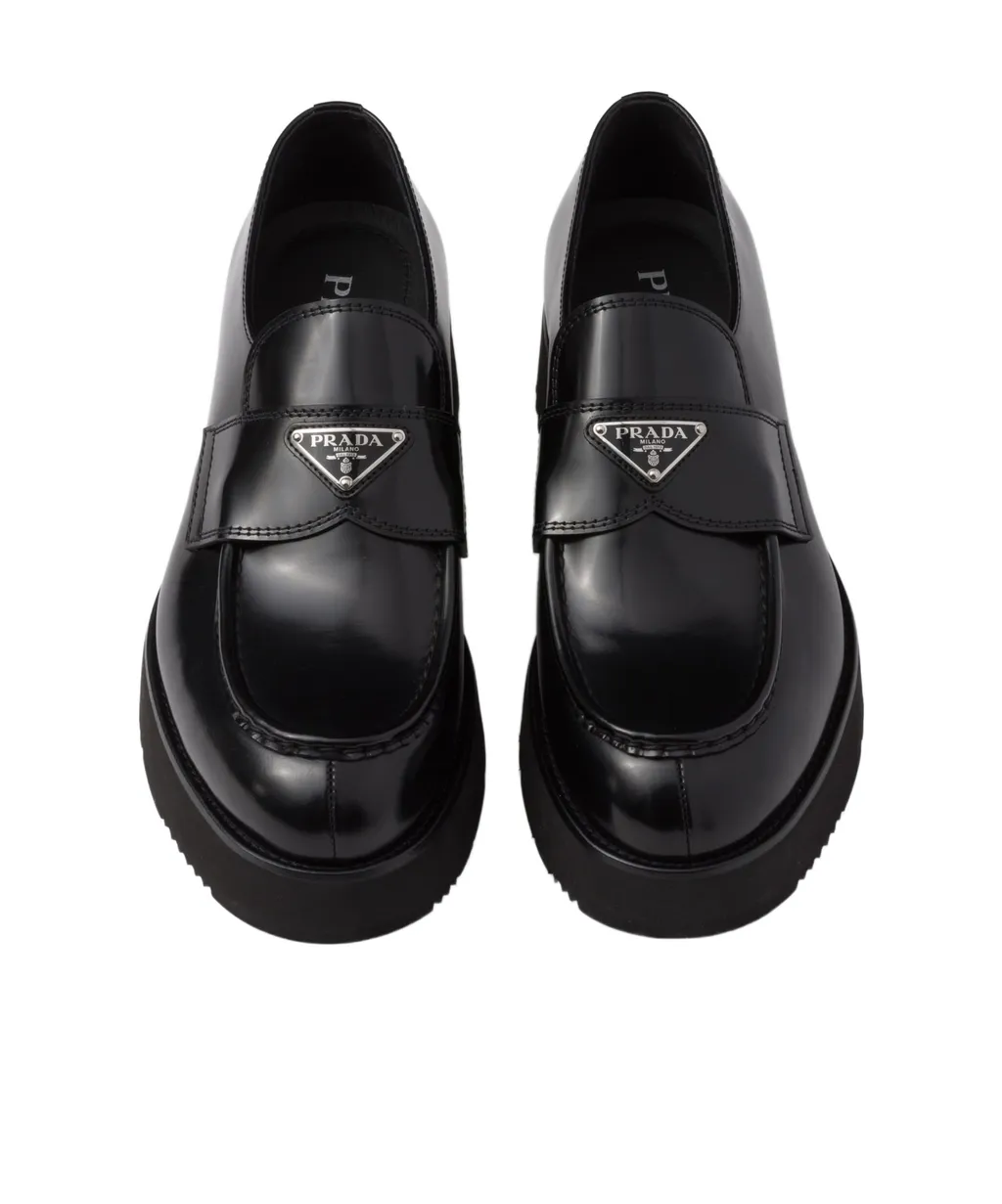 Brushed Leather Loafers