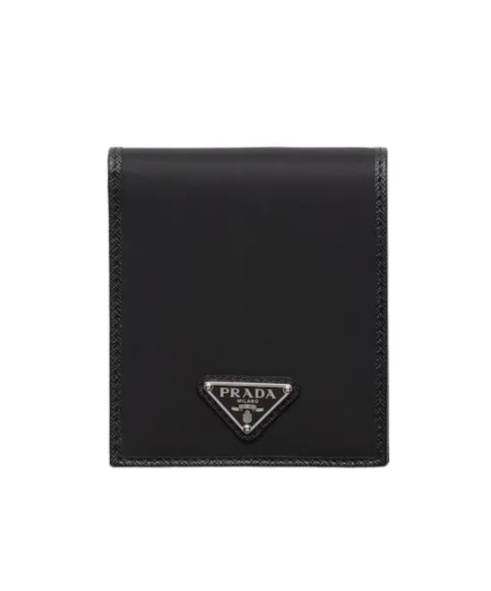 Re-Nylon Logo-Plaque Bi-Fold Wallet