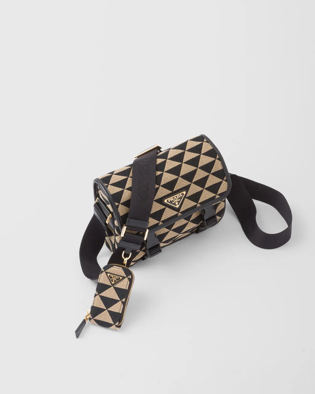Symbole Embroidered Foldover Top Messenger Bag