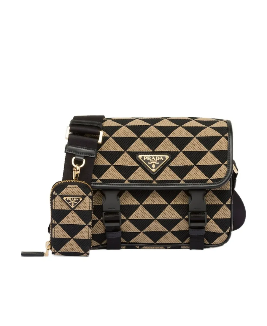 Symbole Embroidered Foldover Top Messenger Bag
