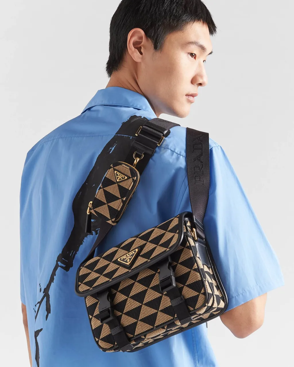 Symbole Embroidered Foldover Top Messenger Bag
