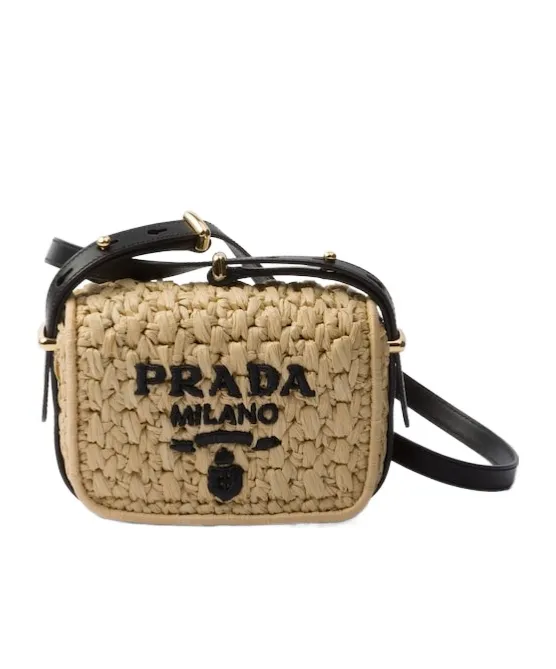 Foldover Top Woven Shoulder Bag