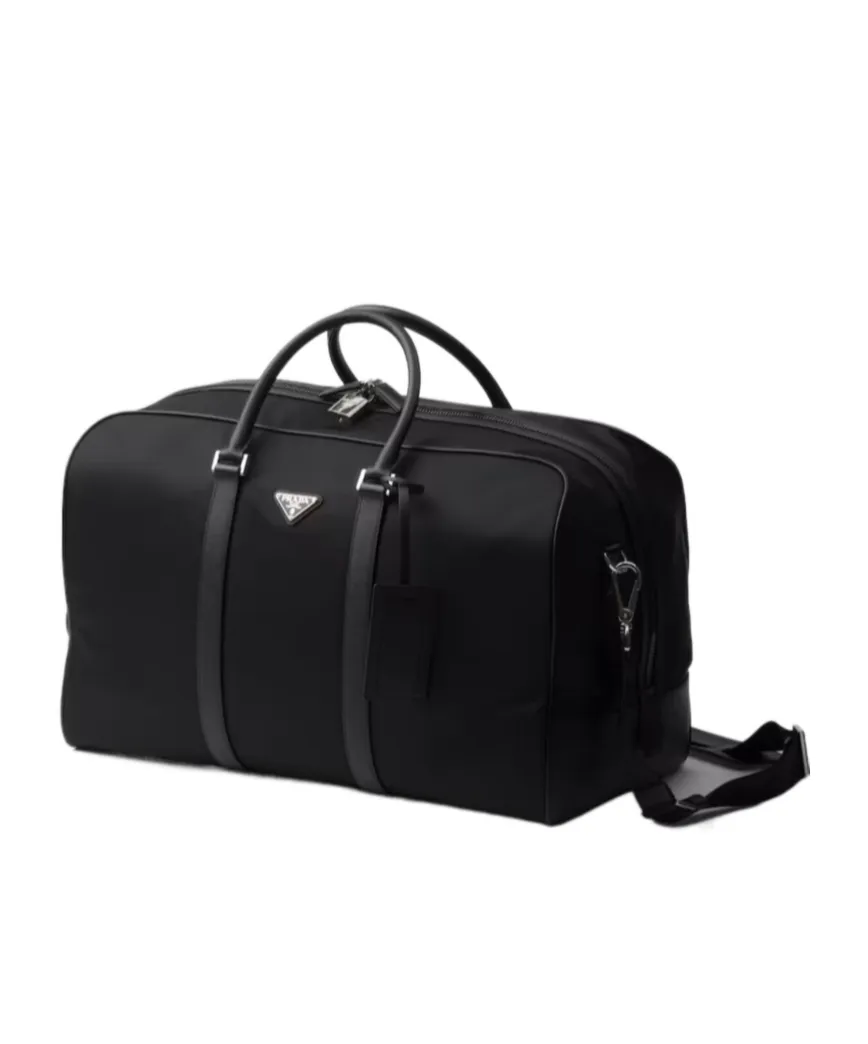 Triangle-Logo Zipped Duffle Bag