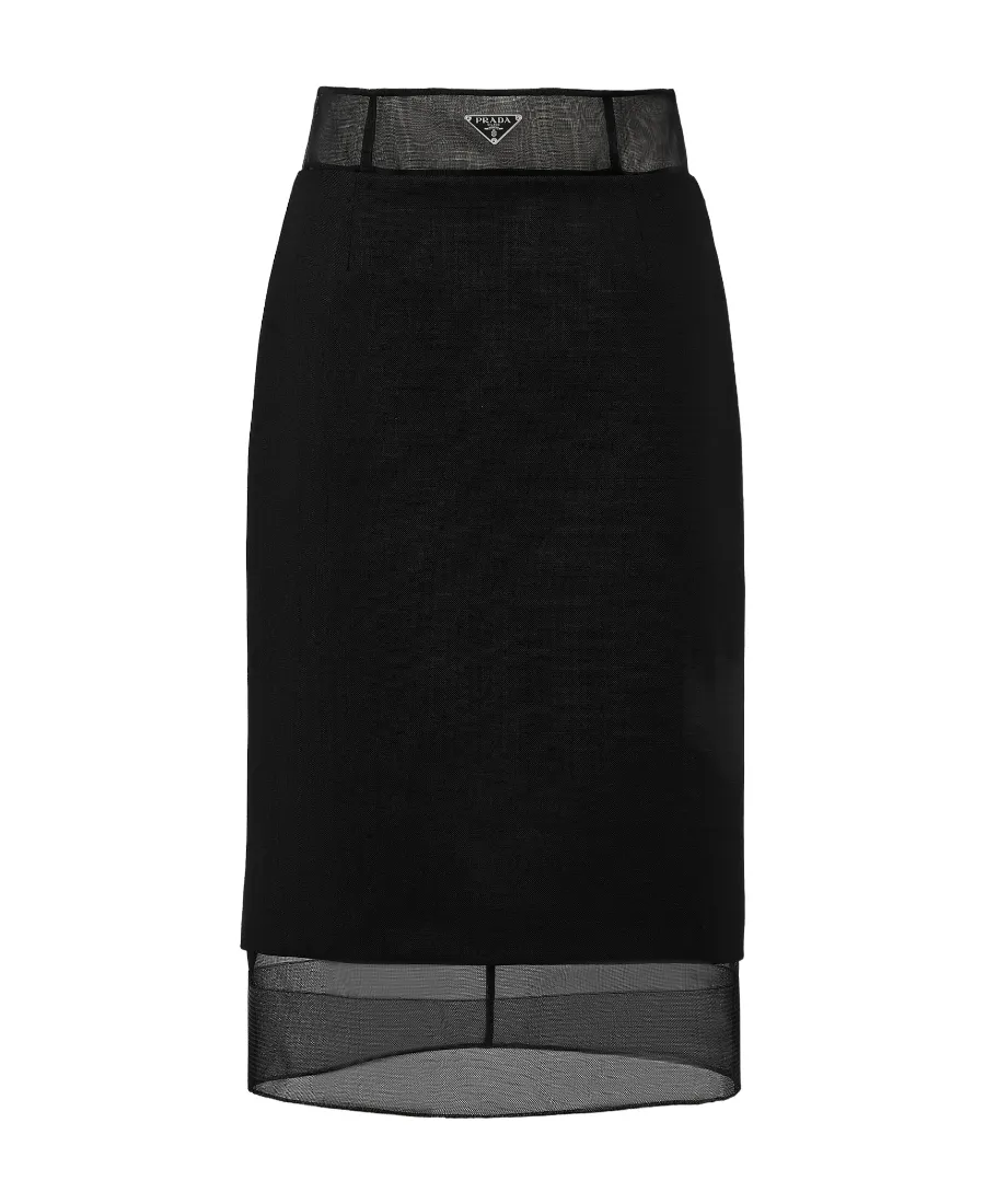 Triangle-Logo Midi Skirt