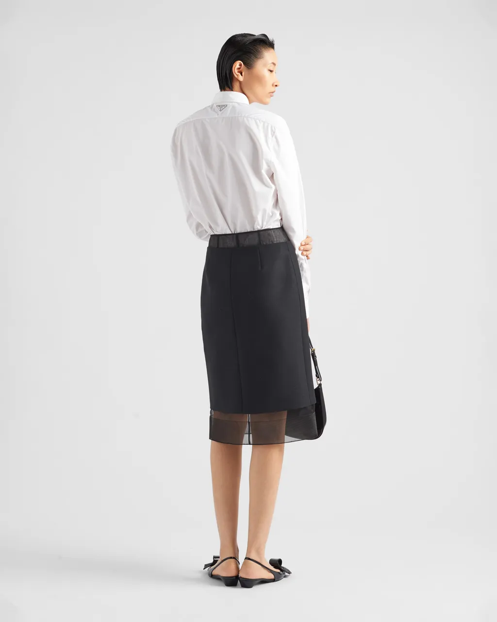 Triangle-Logo Midi Skirt