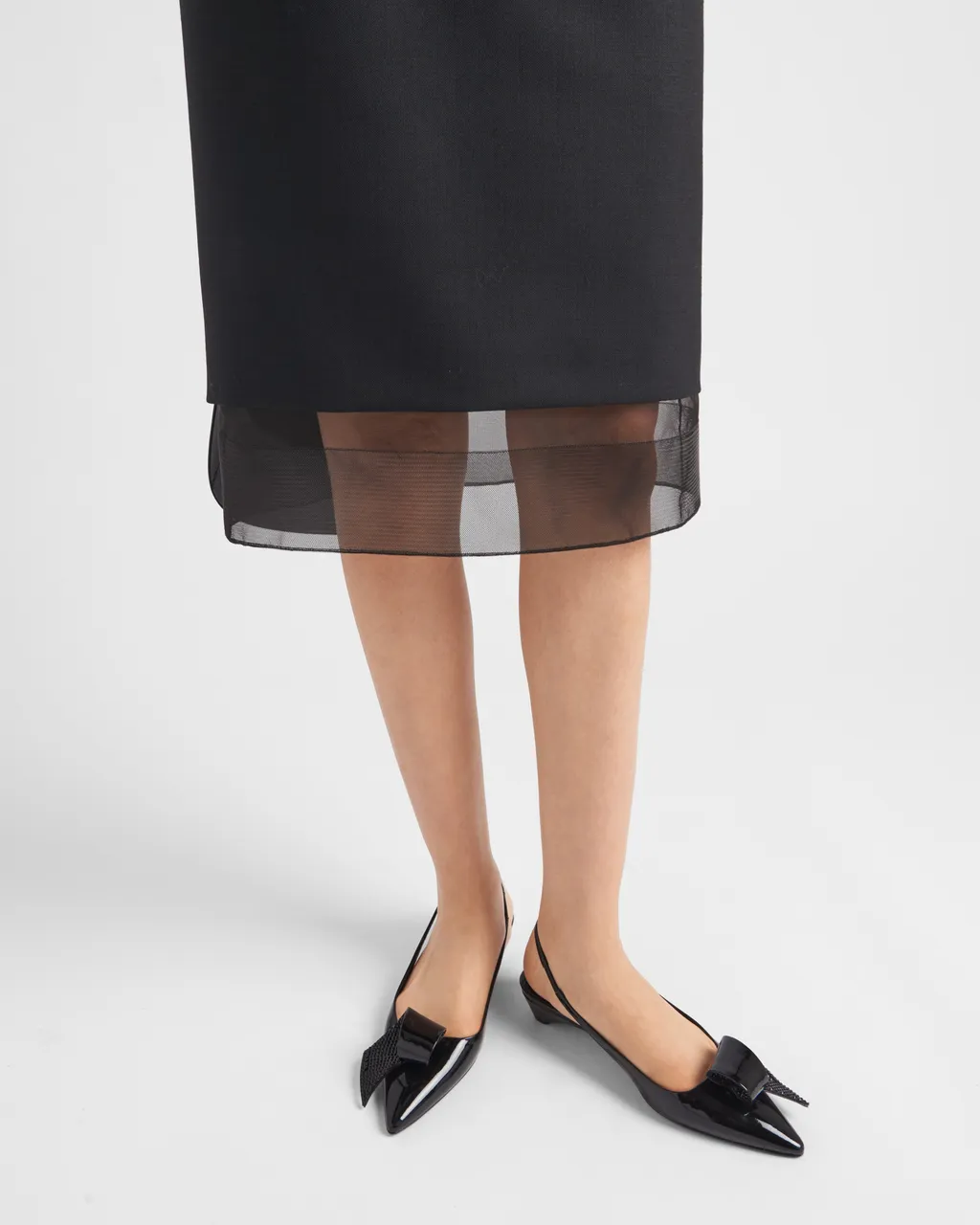 Triangle-Logo Midi Skirt