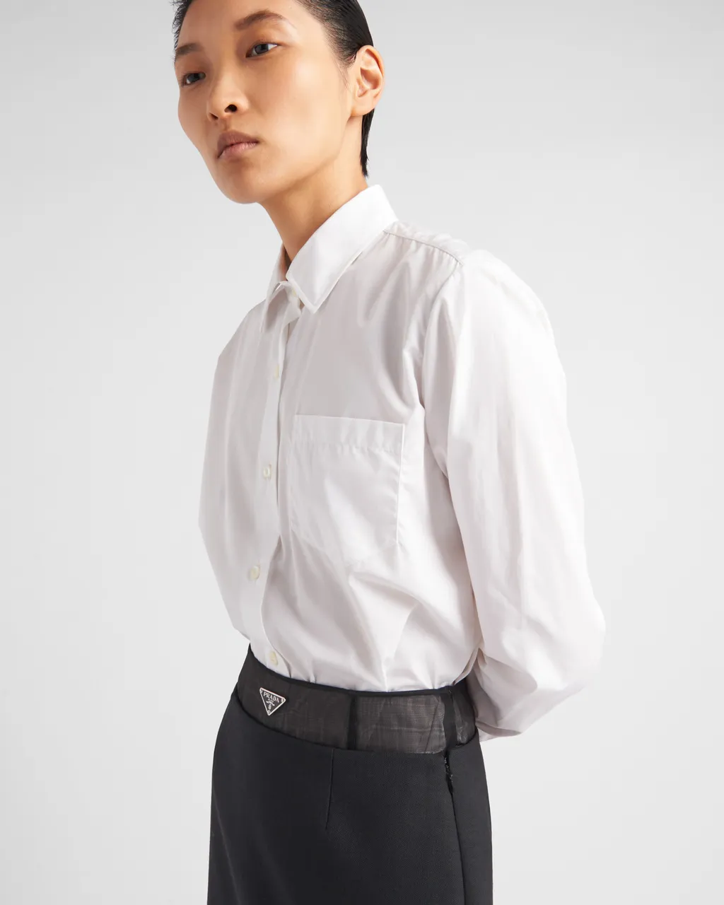 Triangle-Logo Midi Skirt