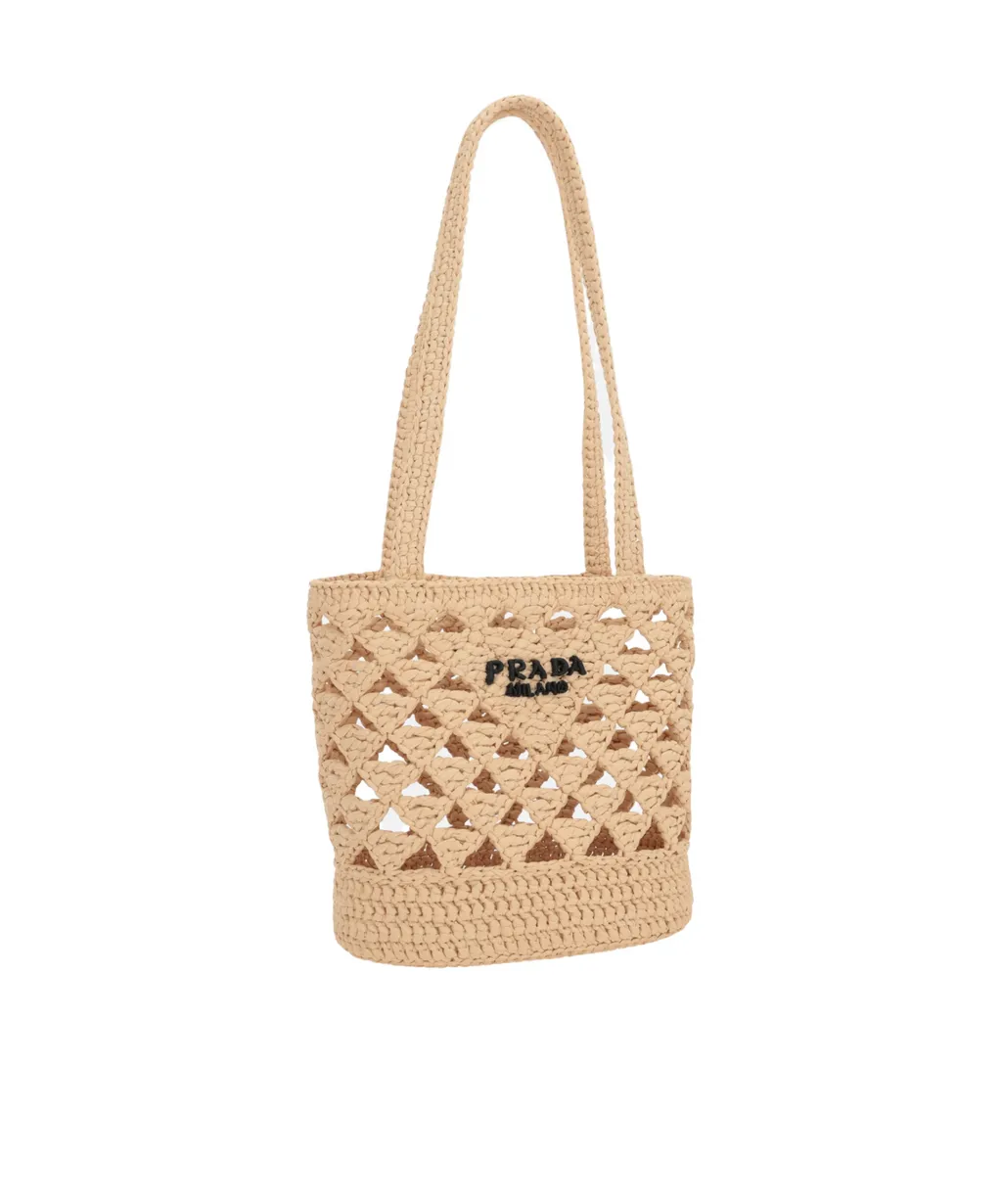 Woven Fabric Crochet Tote Bag