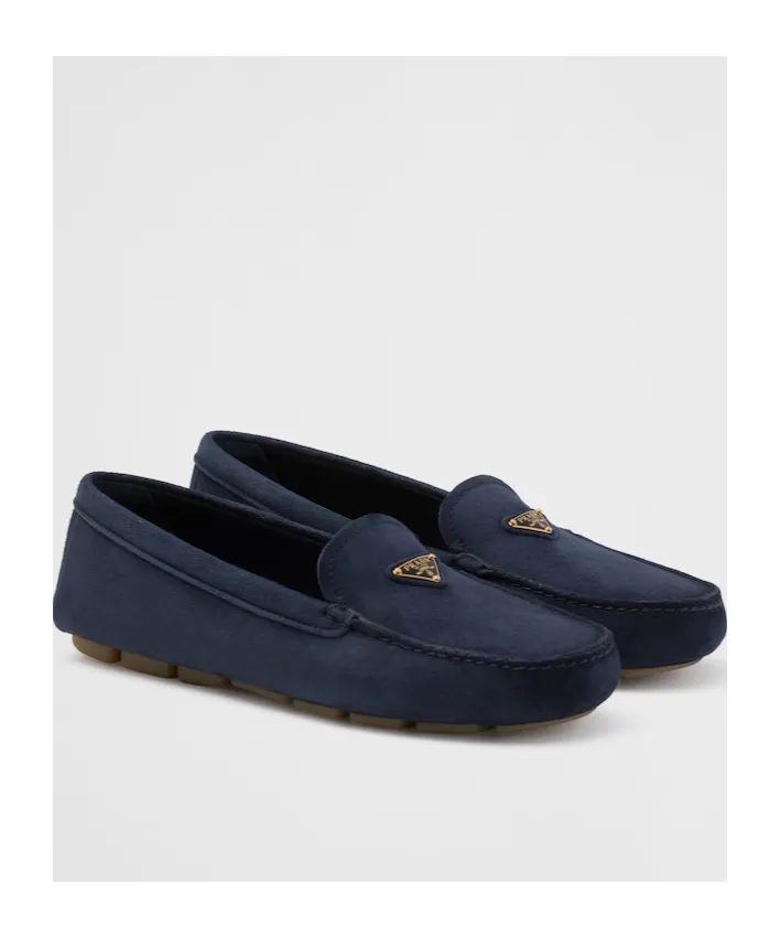 Triangle-Logo Slip-On Driving Loafers