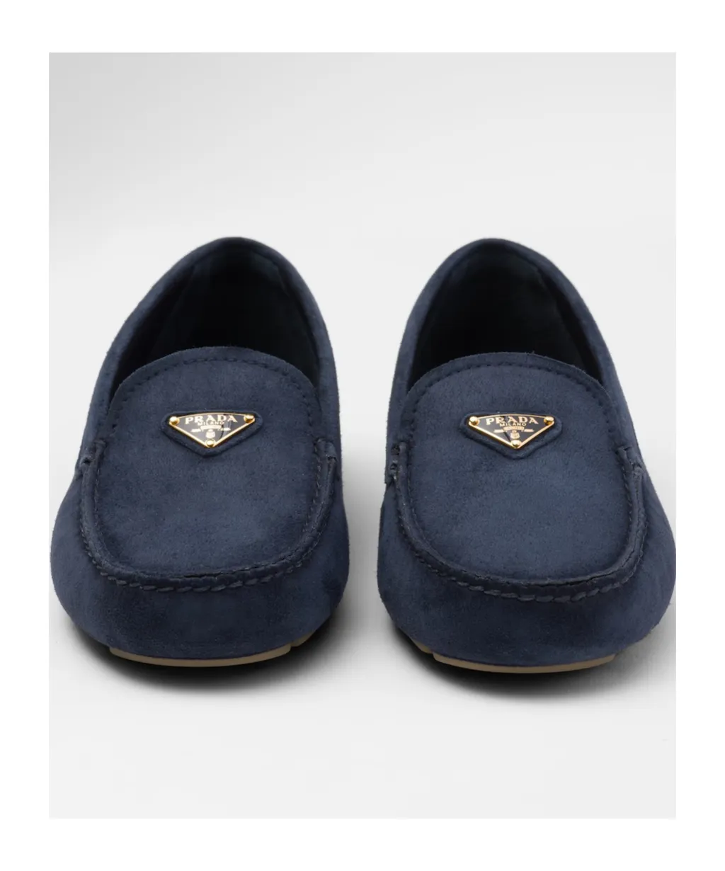 Triangle-Logo Slip-On Driving Loafers
