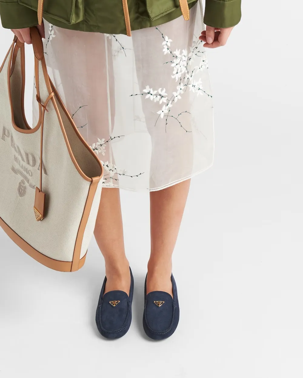 Triangle-Logo Slip-On Driving Loafers