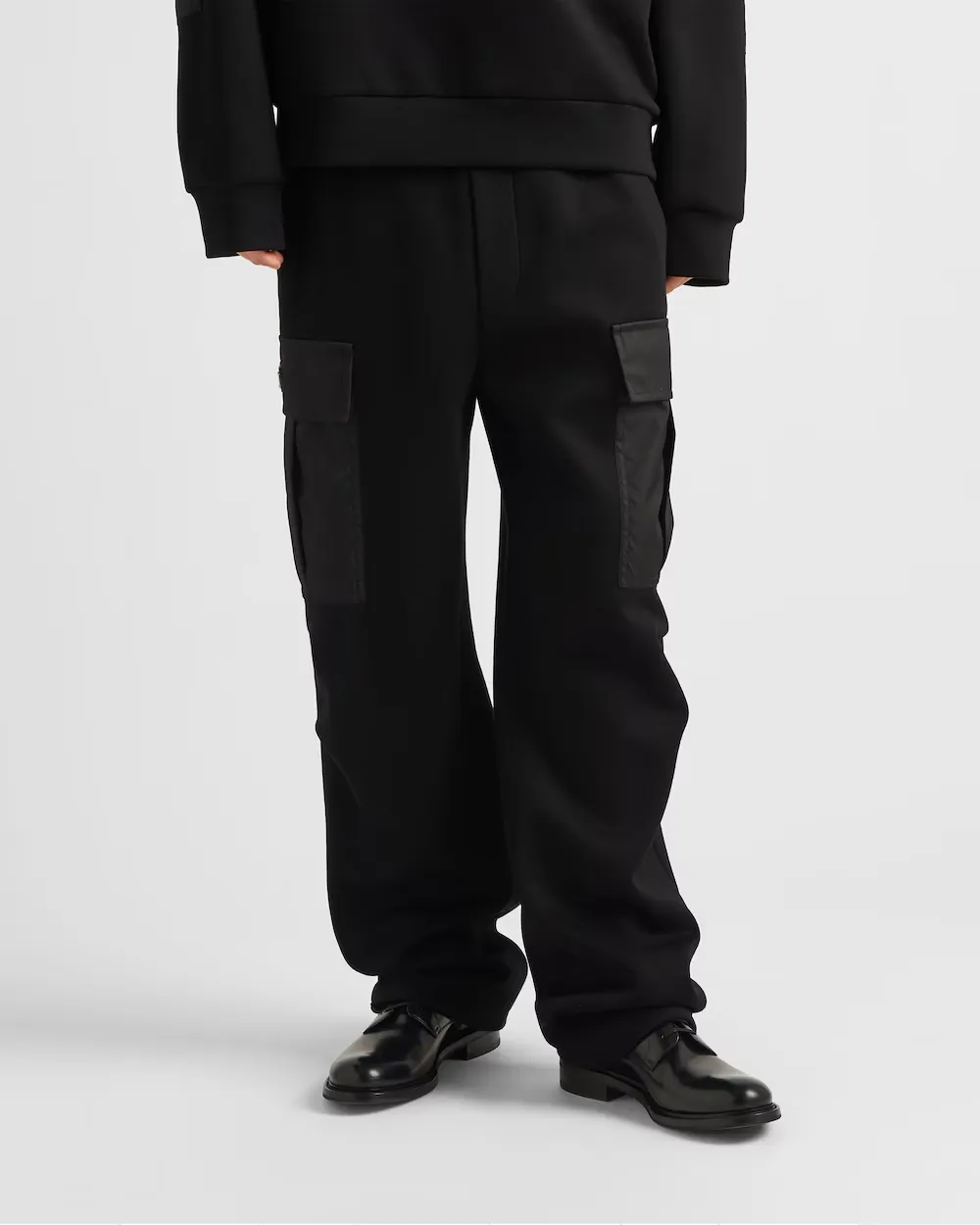 Cotton Fleece Pants With Re-Nylon Details