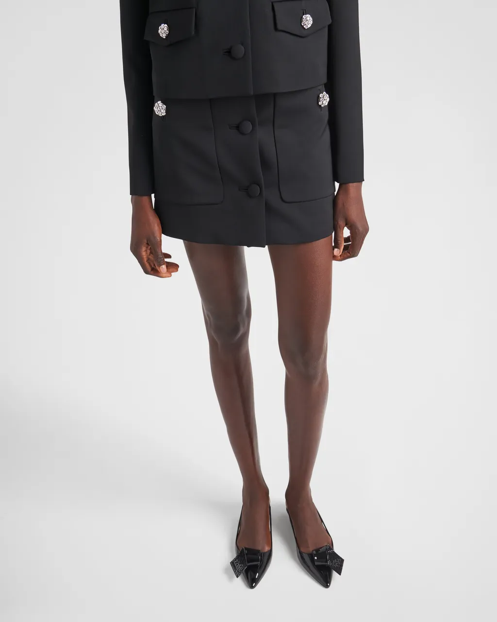 Embellished Straight Hem Mini Skirt