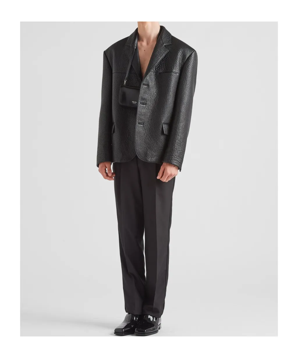 Single-Breasted Leather Jacket