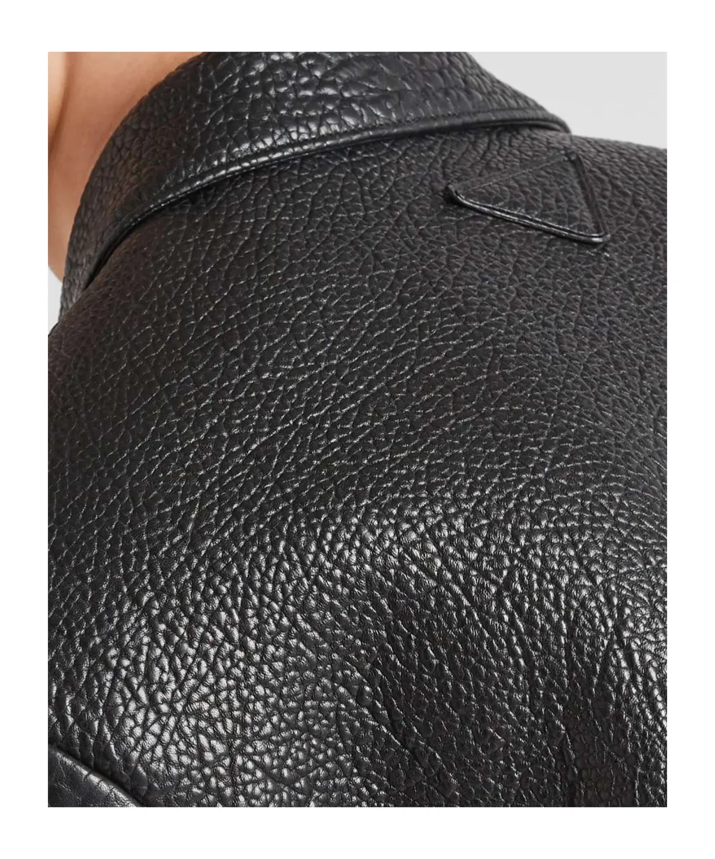 Single-Breasted Leather Jacket