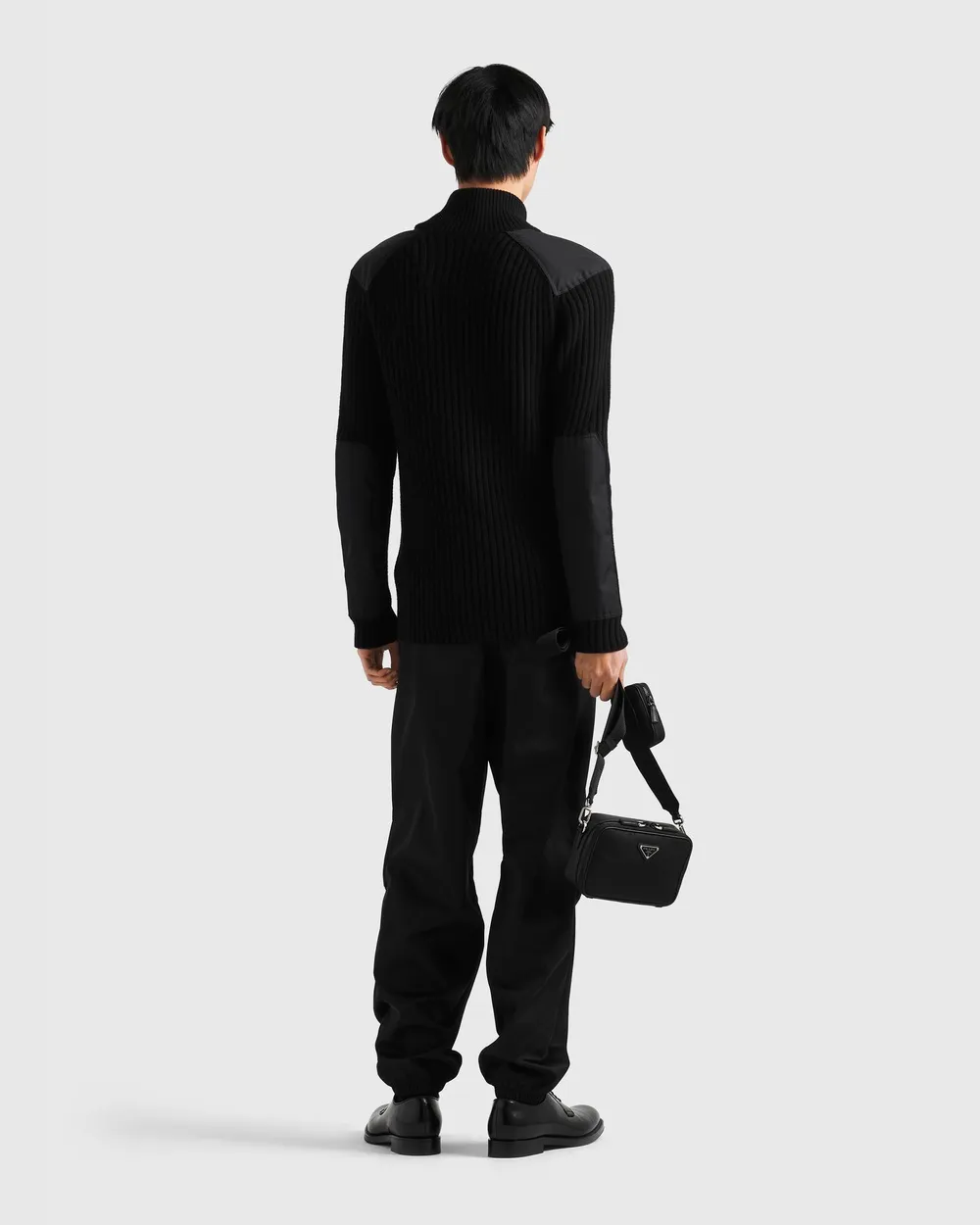 Wool And Cashmere Cardigan With Re-Nylon Details