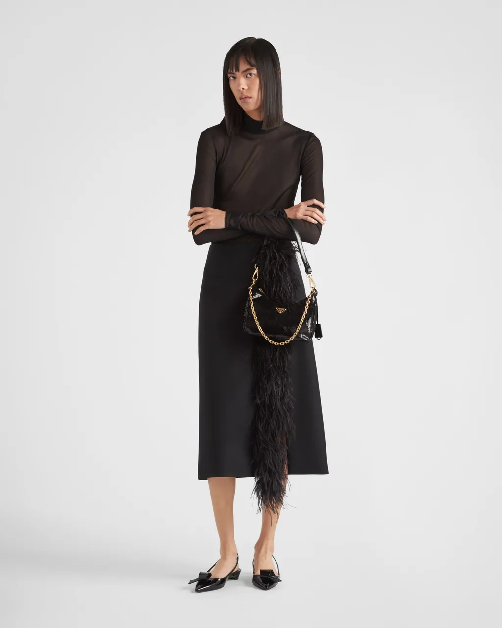 High-Waist Midi Skirt
