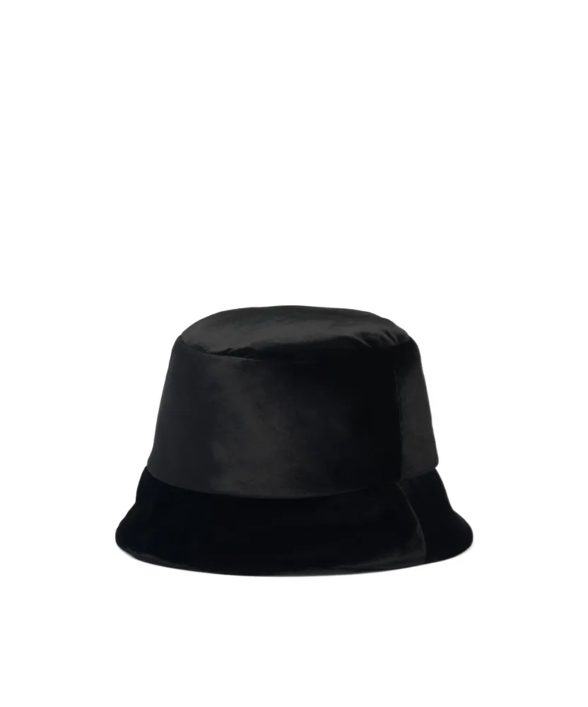Triangle-Logo Velvet Bucket Hat
