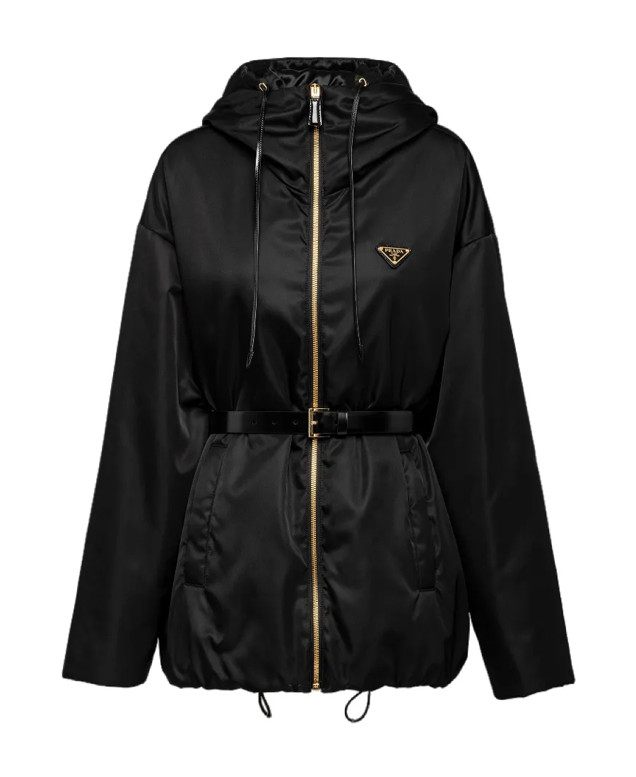 Re-Nylon Belted Hooded Jacket