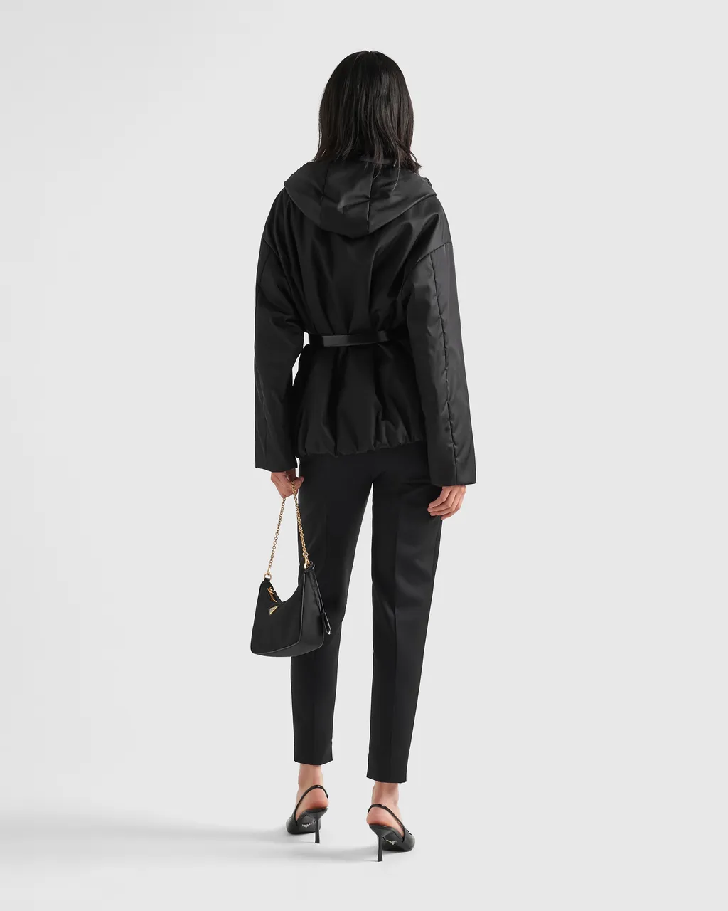 Re-Nylon Belted Hooded Jacket