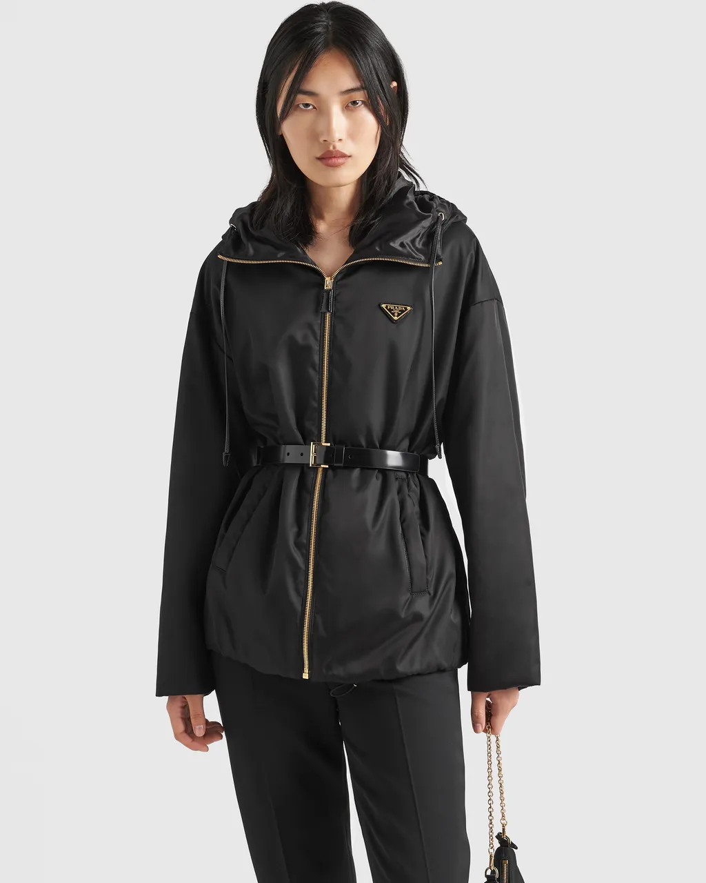 Re-Nylon Belted Hooded Jacket