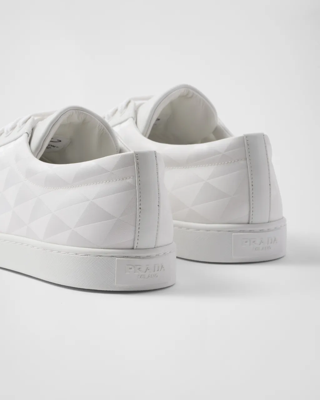 Triangle-Logo Round-Toe Lace-Up Sneakers