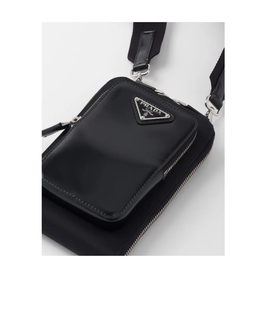 Re-Nylon And Brushed Leather Smartphone Case