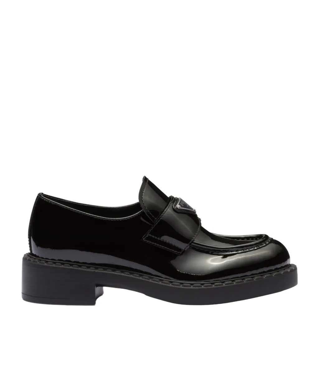 Triangle Logo Slip-On Loafers