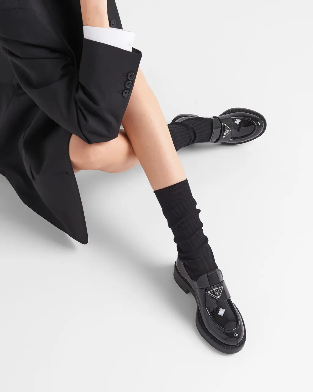 Triangle Logo Slip-On Loafers