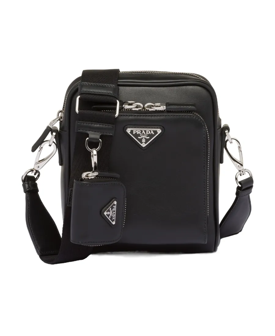 Leather Shoulder Bag With Pouch