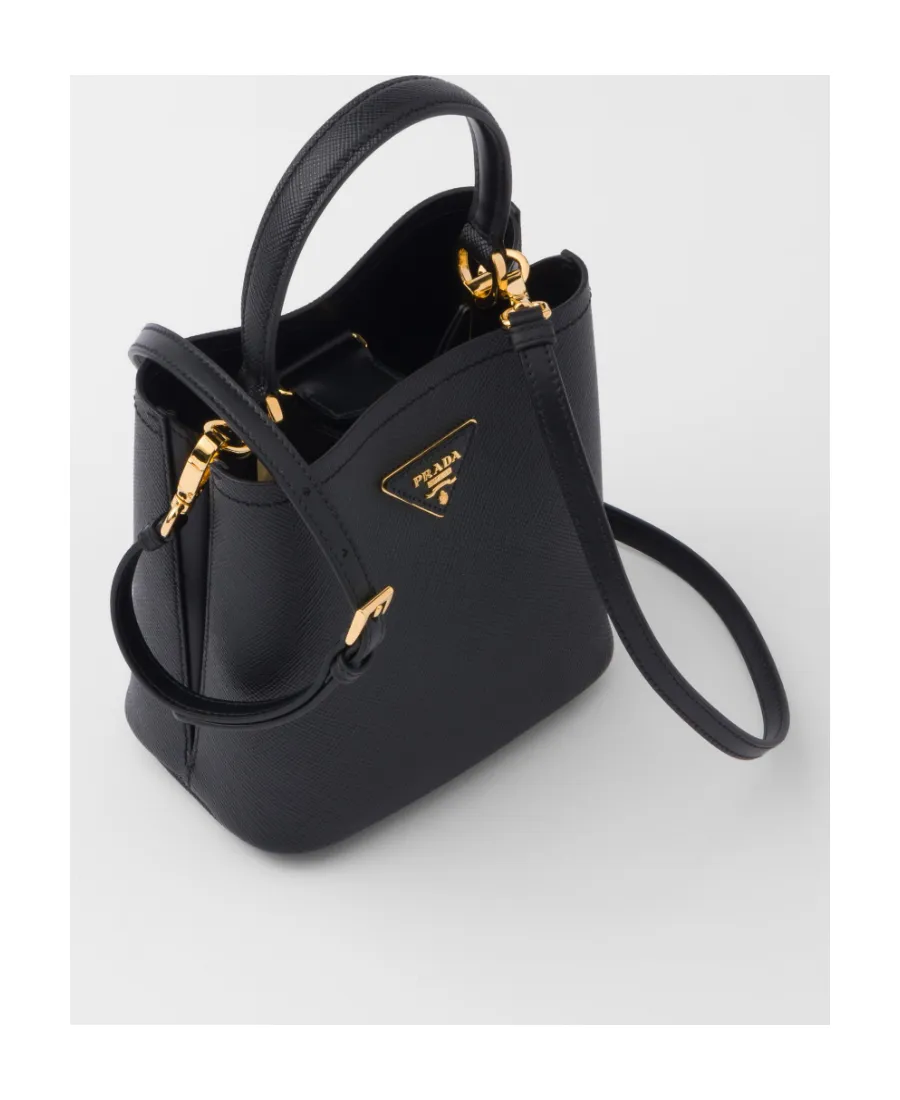 Small Saffiano Leather Prada Panier Bag