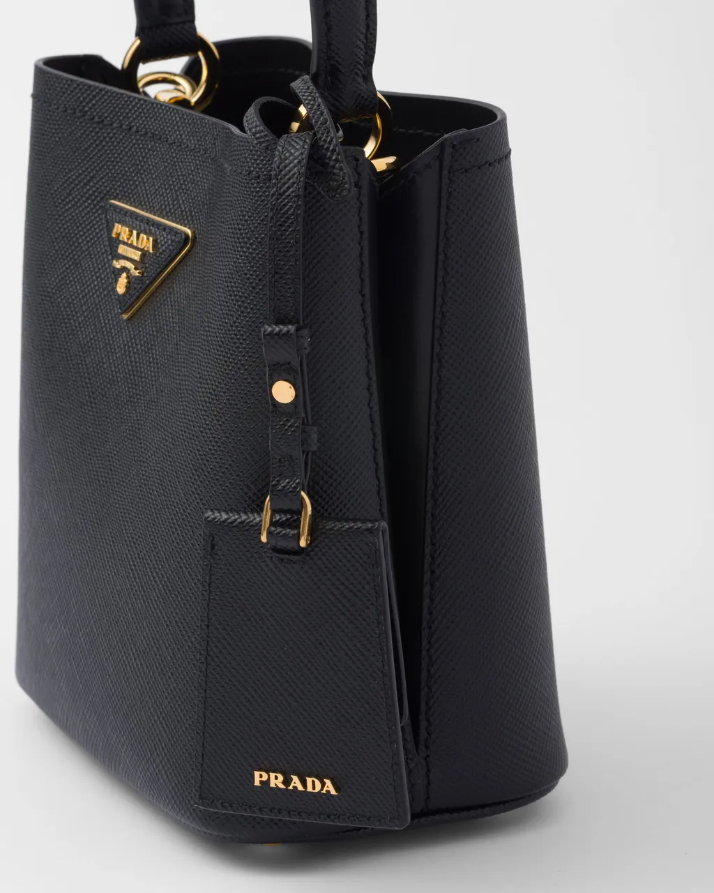 Small Saffiano Leather Prada Panier Bag