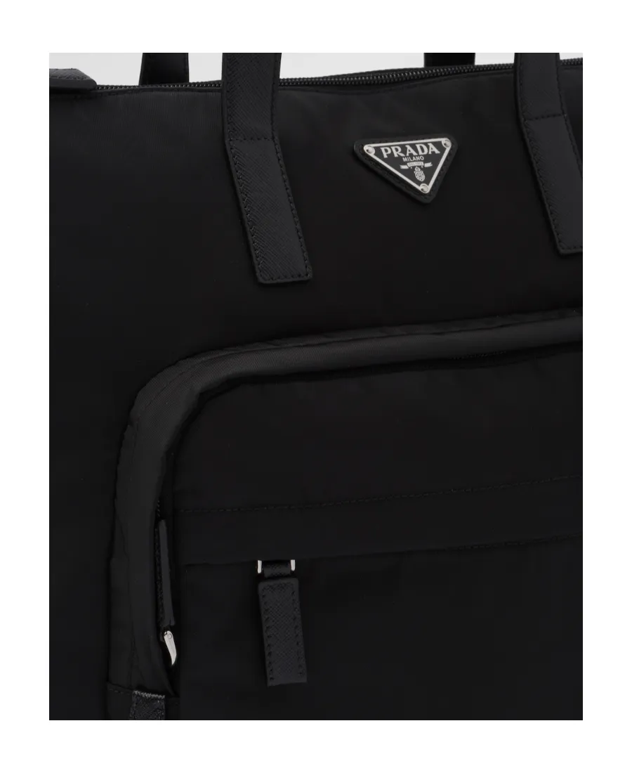 Re-Nylon Logo Plaque Backpack