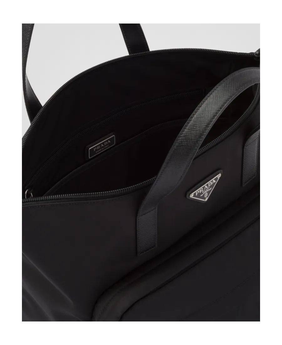 Re-Nylon Logo Plaque Backpack