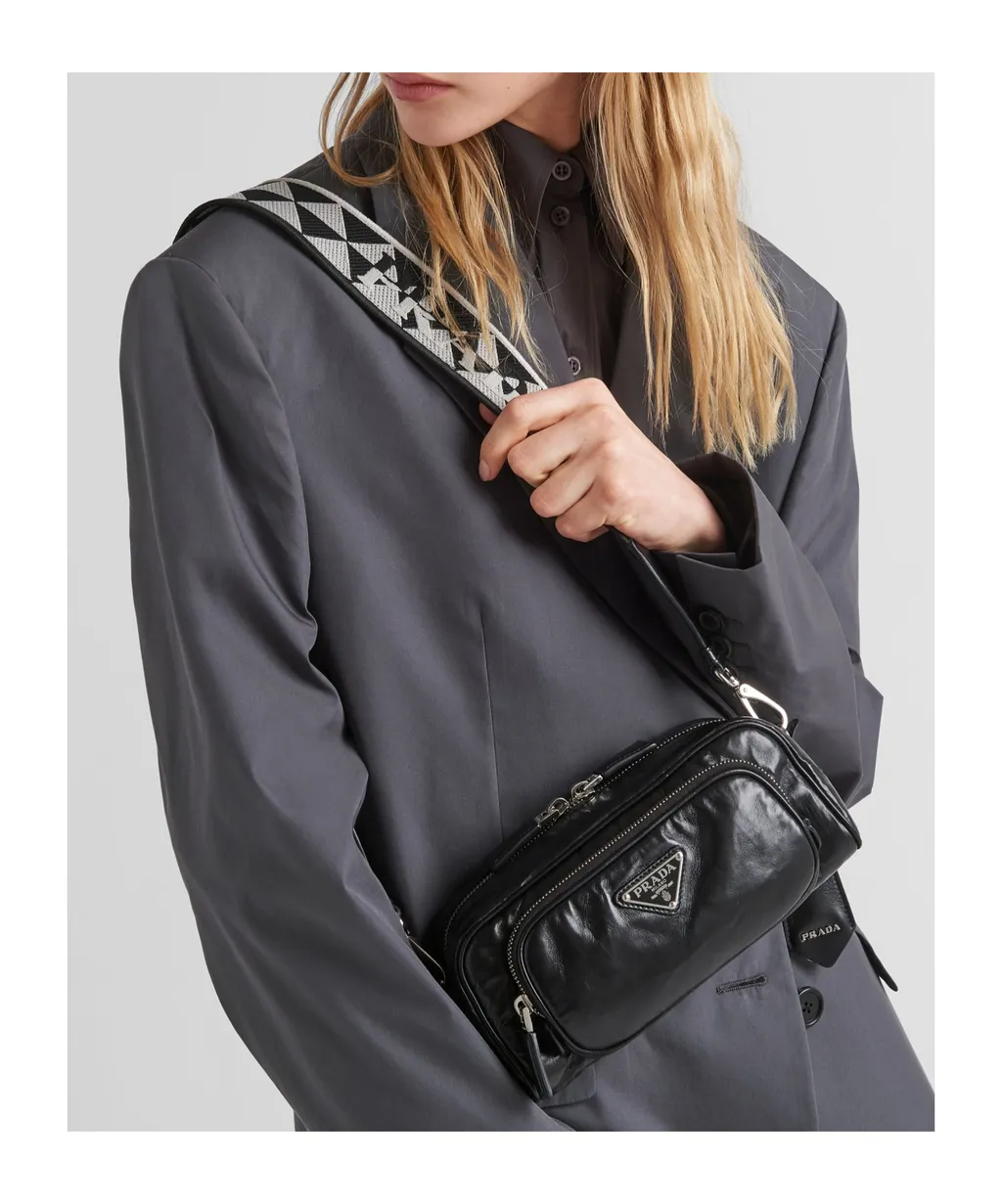 Logo Plaque Zipped Shoulder Bag