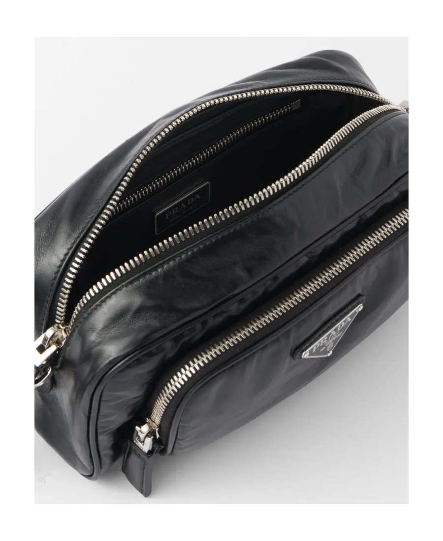 Logo Plaque Zipped Shoulder Bag