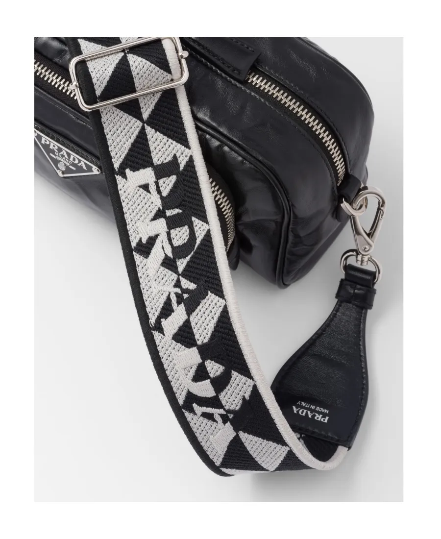 Logo Plaque Zipped Shoulder Bag