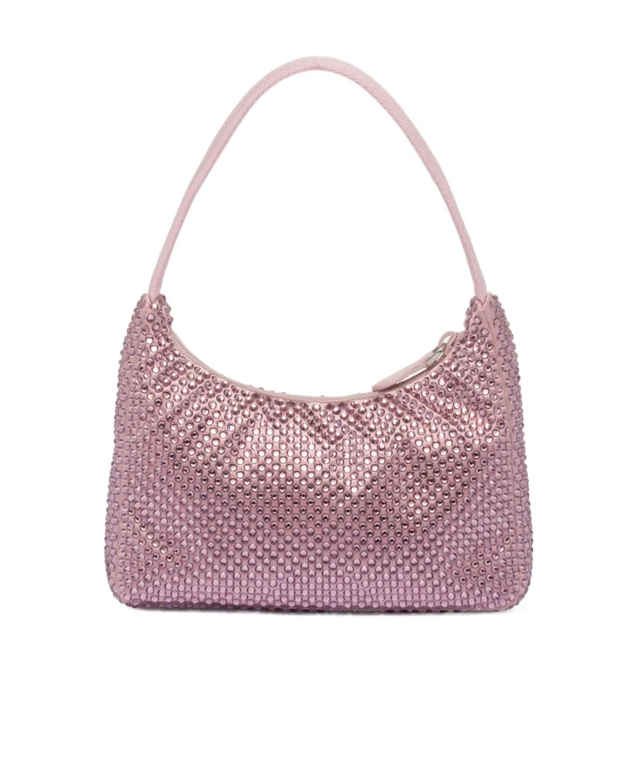 Re-Edition Mini Satin Bag With Crystals