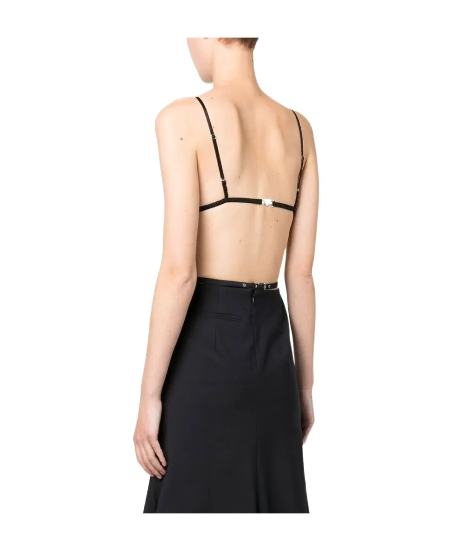 Embroidered-Detail Sheer Silk Bralette