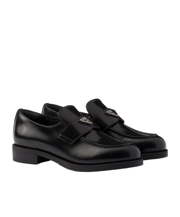 Triangle-Logo Slip-On Loafers