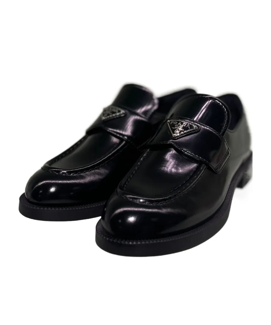 Triangle-Logo Slip-On Loafers