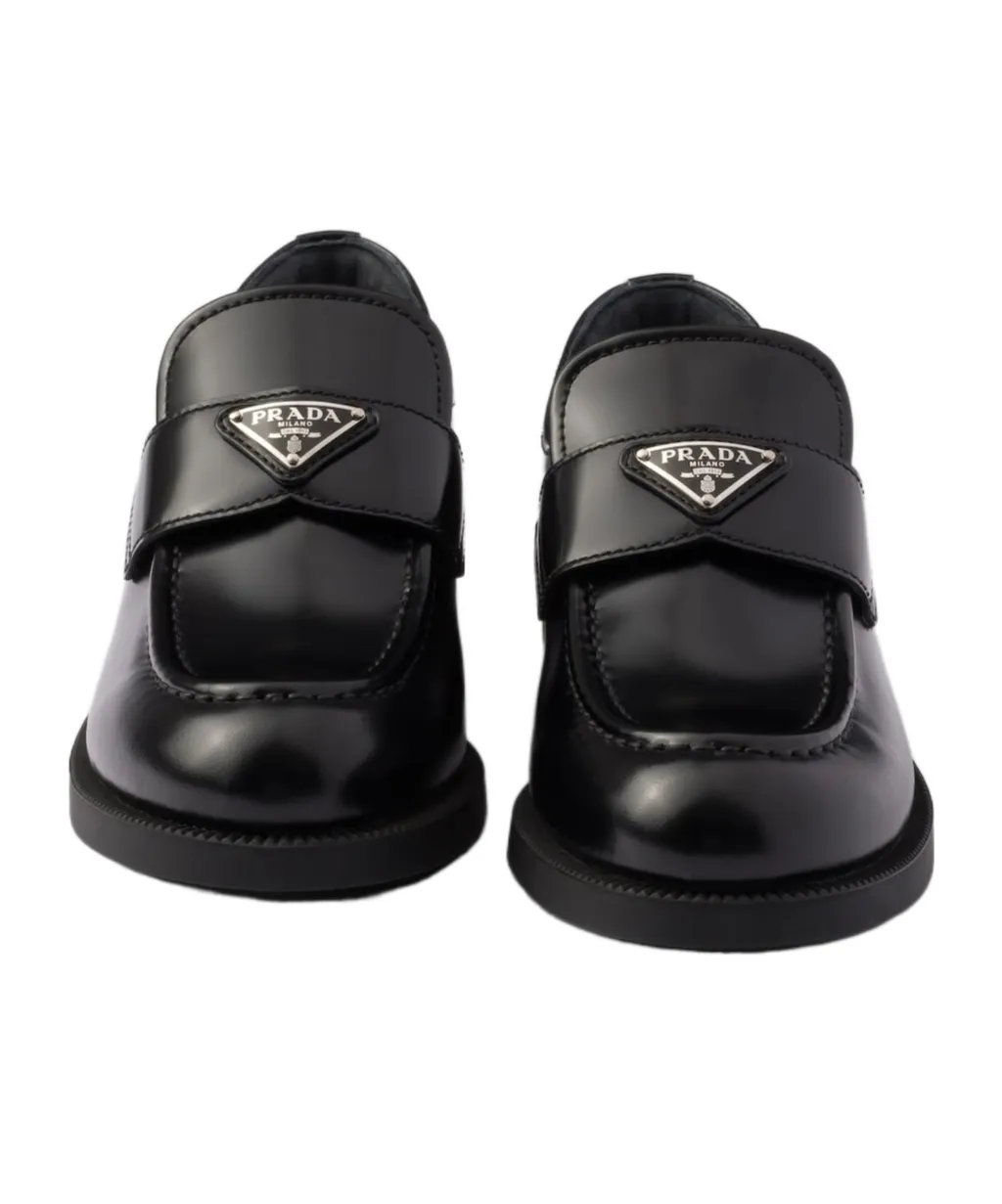 Triangle-Logo Slip-On Loafers