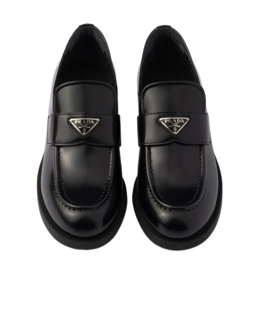 Triangle-Logo Slip-On Loafers