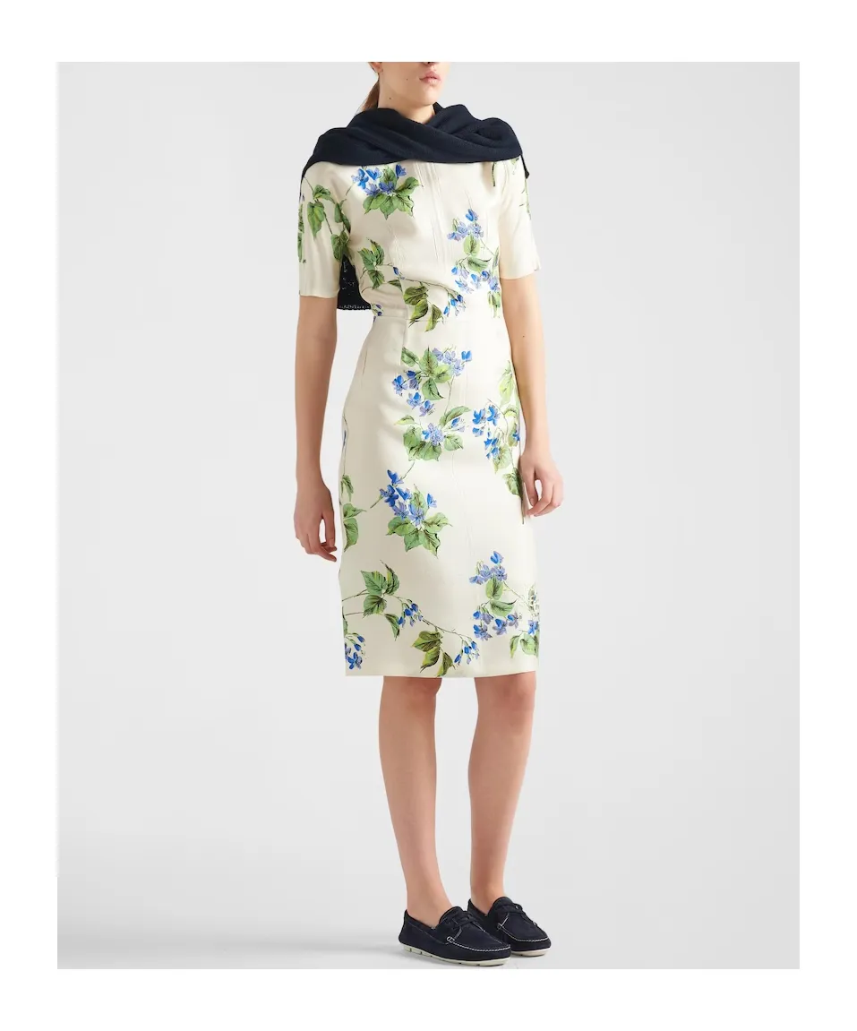 Floral Printed Short-Sleeved Dress