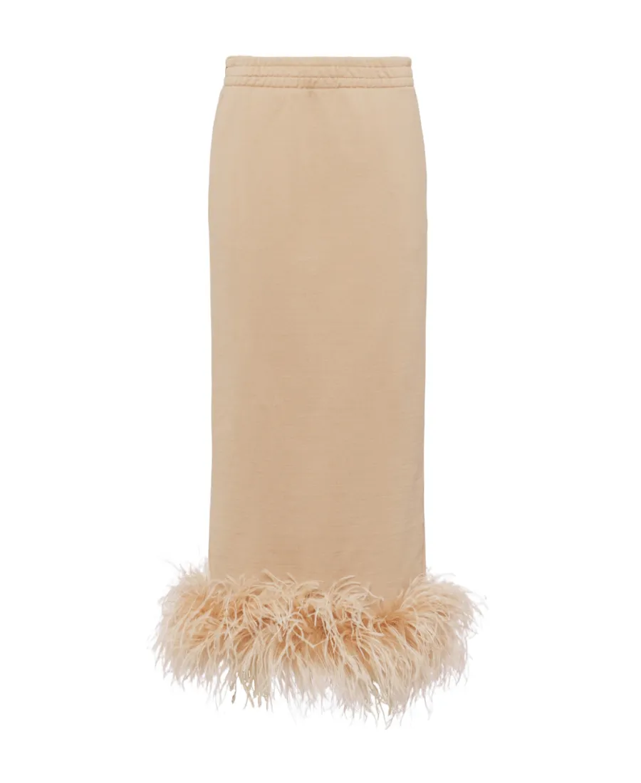 Elasticated Waistband Slit-Detailed Skirt