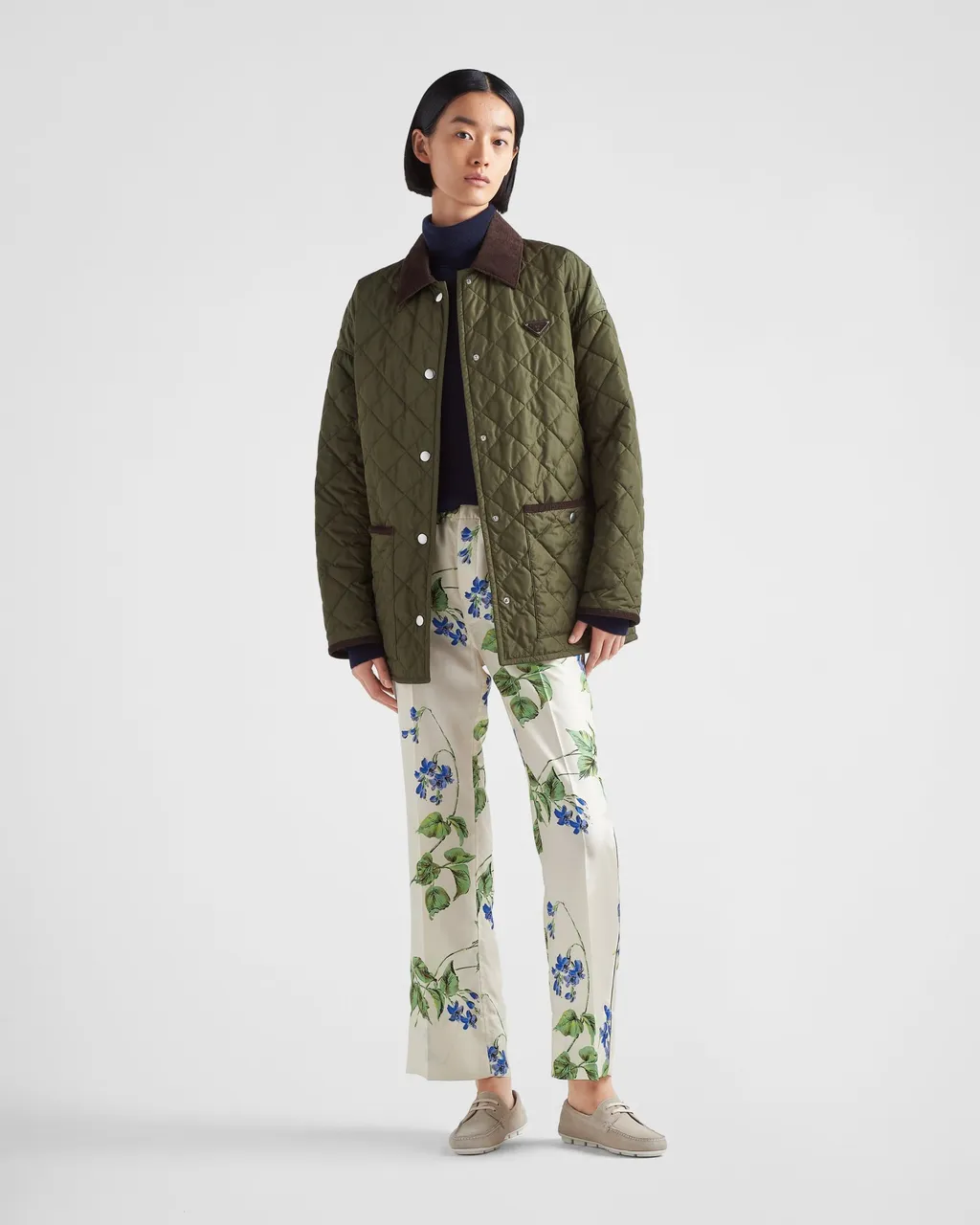 Straight-Leg Floral Printed Trousers