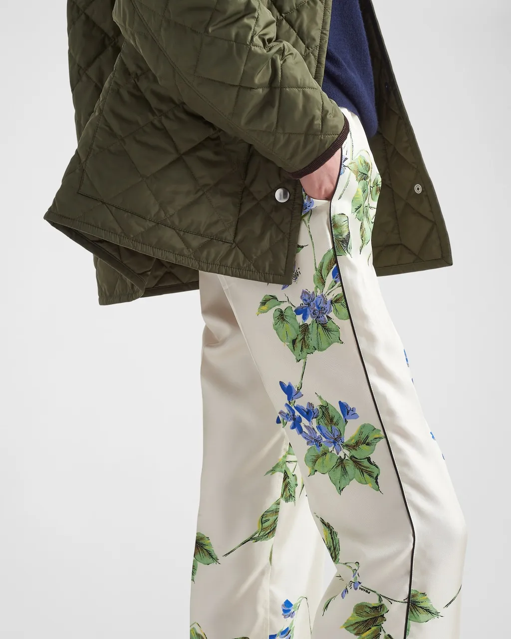 Straight-Leg Floral Printed Trousers