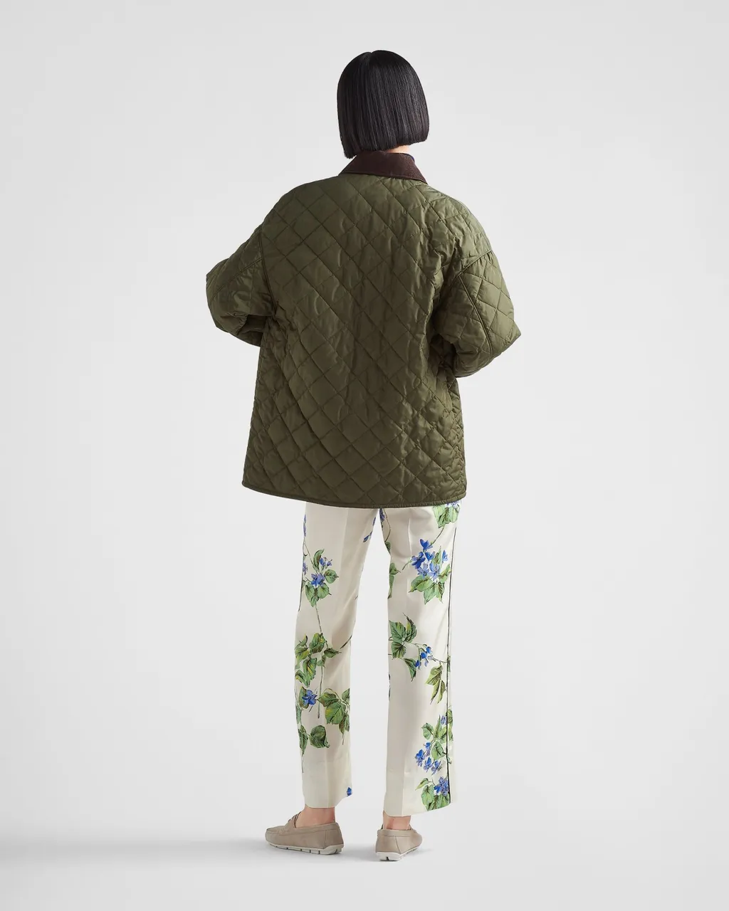 Straight-Leg Floral Printed Trousers